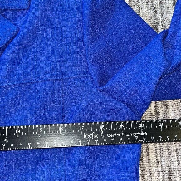 Allison Daley Womens Blazer Size 8P Blue Notch Lapel 3/4 Sleeves‎ Button Front - Picture 6 of 10